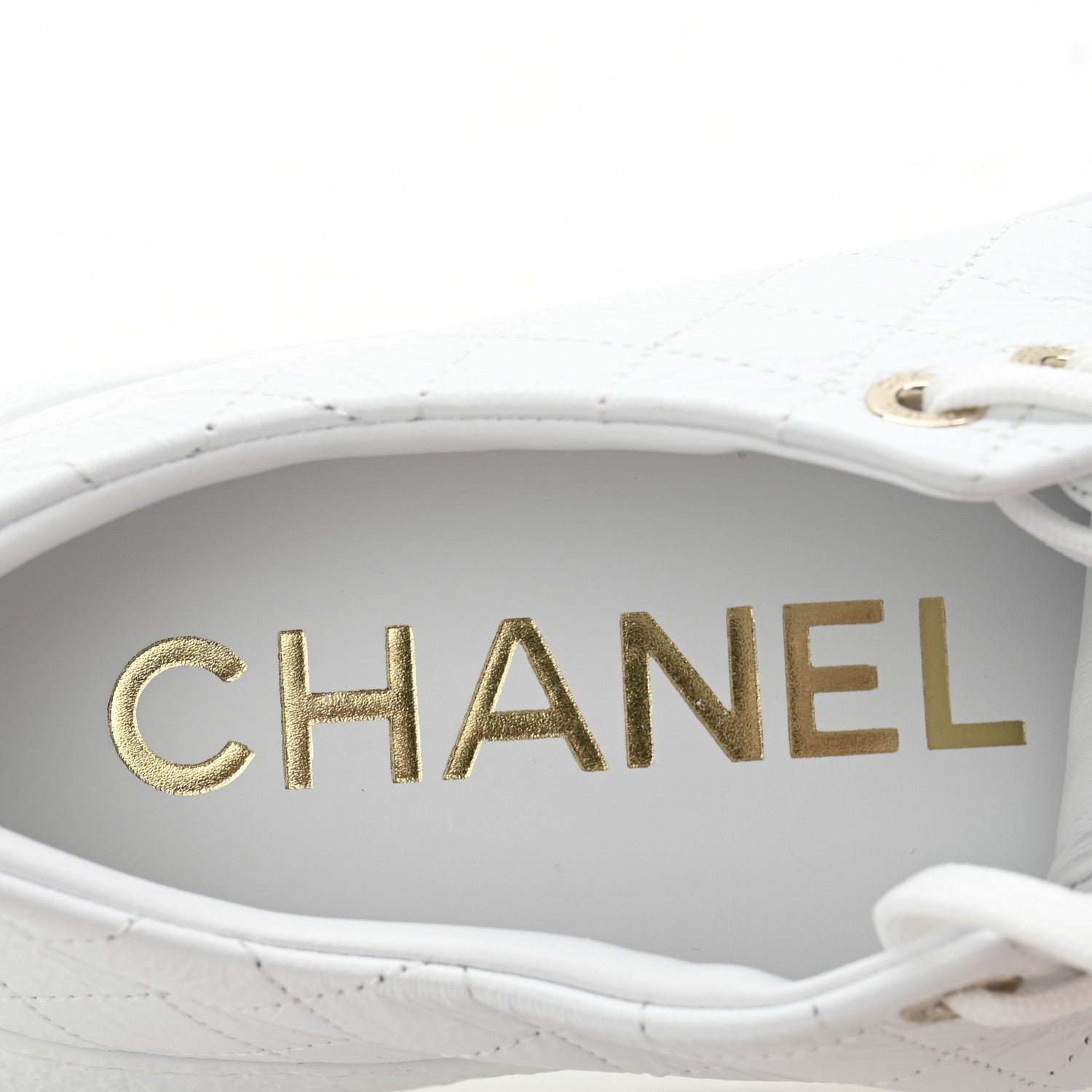 Chanel Crumpled Lambskin Patent Cap Toe CC Stitched Sneakers 41 White Black 8 of 10