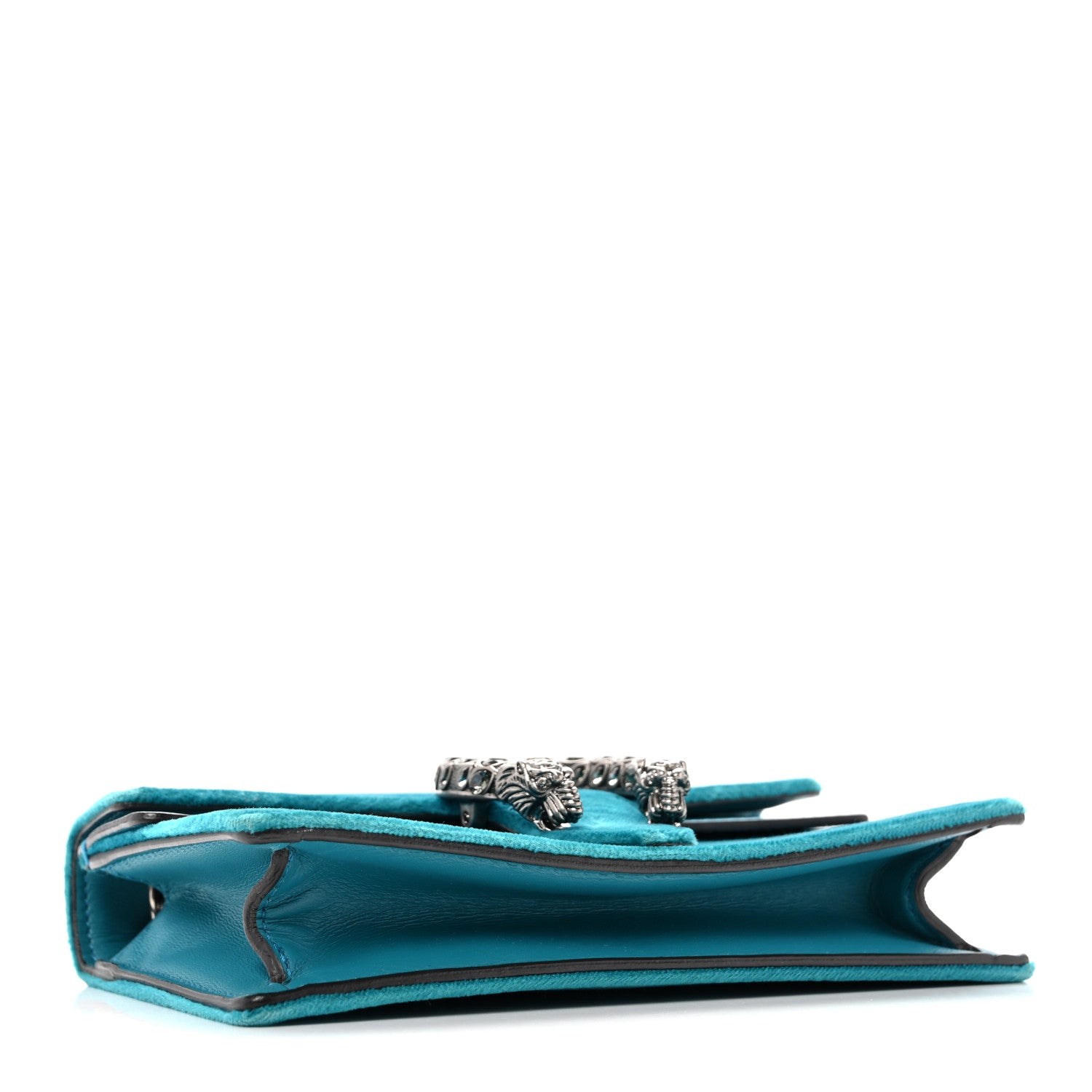 Gucci Velvet Super Mini Dionysus Shoulder Bag Pavone Cyan 4 of 12