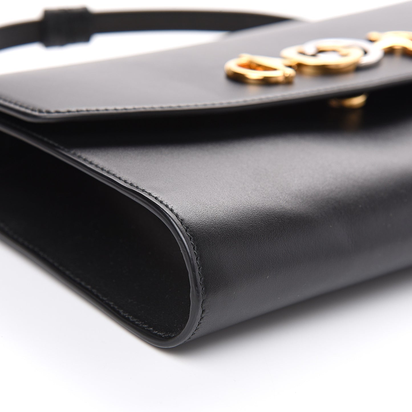 Smooth Calfskin Small Zumi Top Handle Shoulder Bag Black
