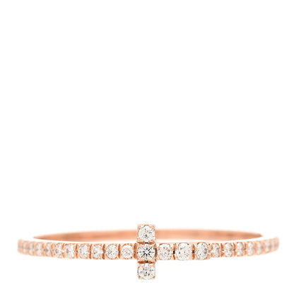 Tiffany 18K Rose Gold Diamond T Wire Pave Ring 59 8.75 1 of 5