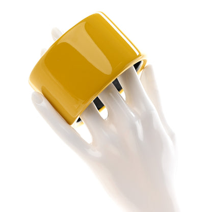 Hermes Lacquered Wood Assam Bracelet S Jaune Soleil 2 of 6