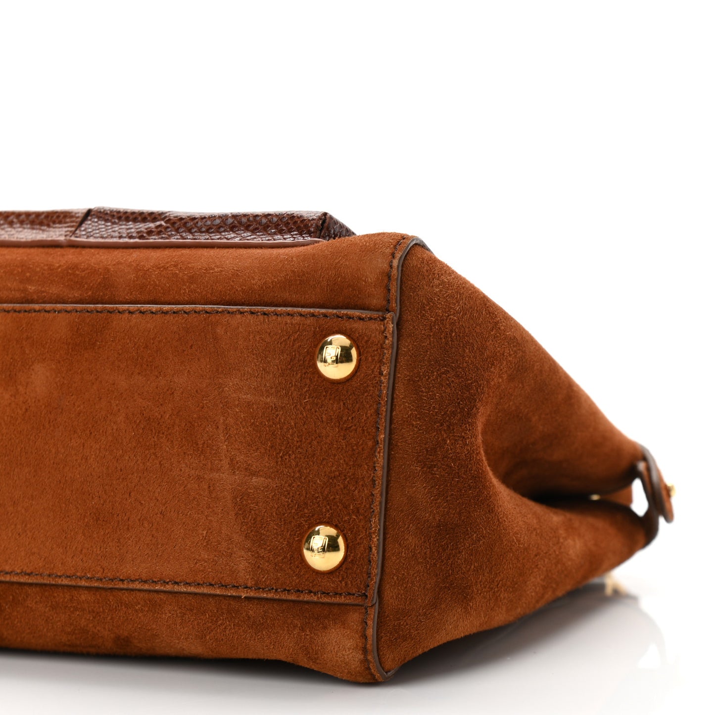 Chamois Karung Shiny Nappa Mini Pocket Peekaboo Iconic Satchel Cuoio Caramello