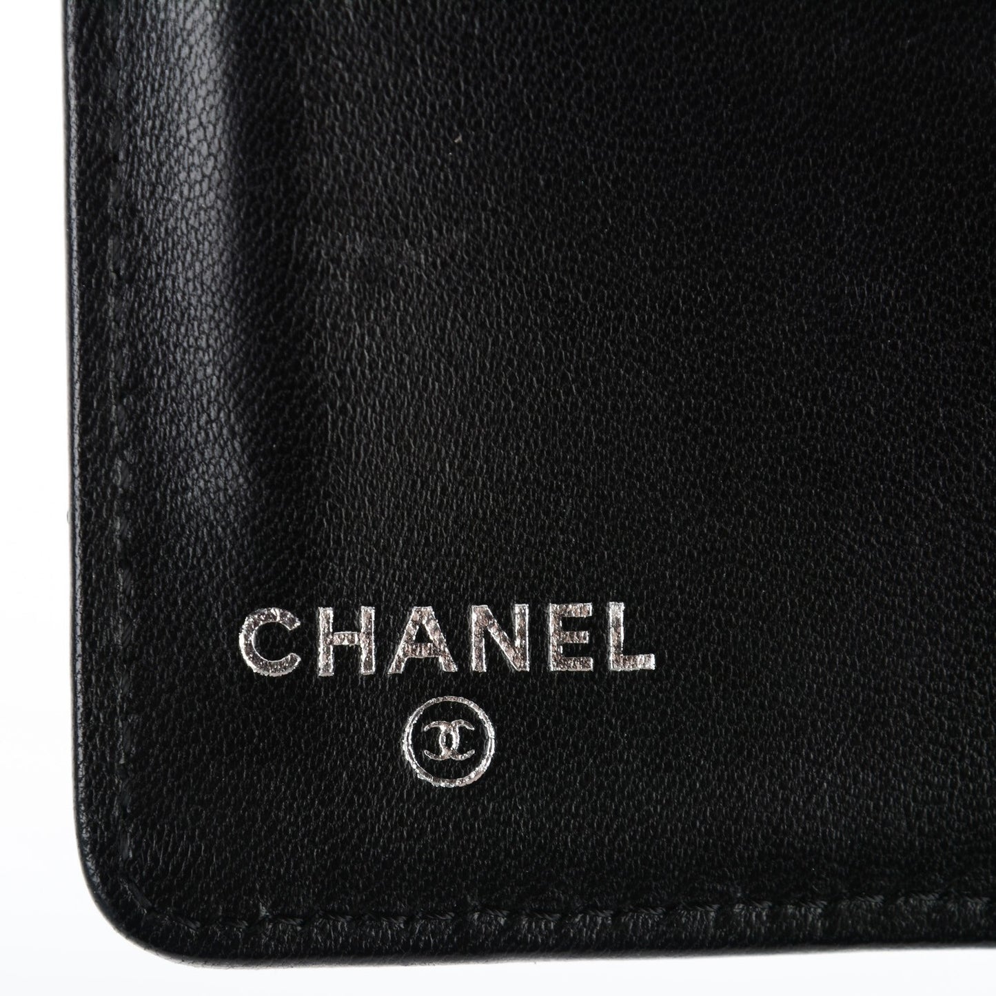 Lambskin Perforated Yen Wallet Black