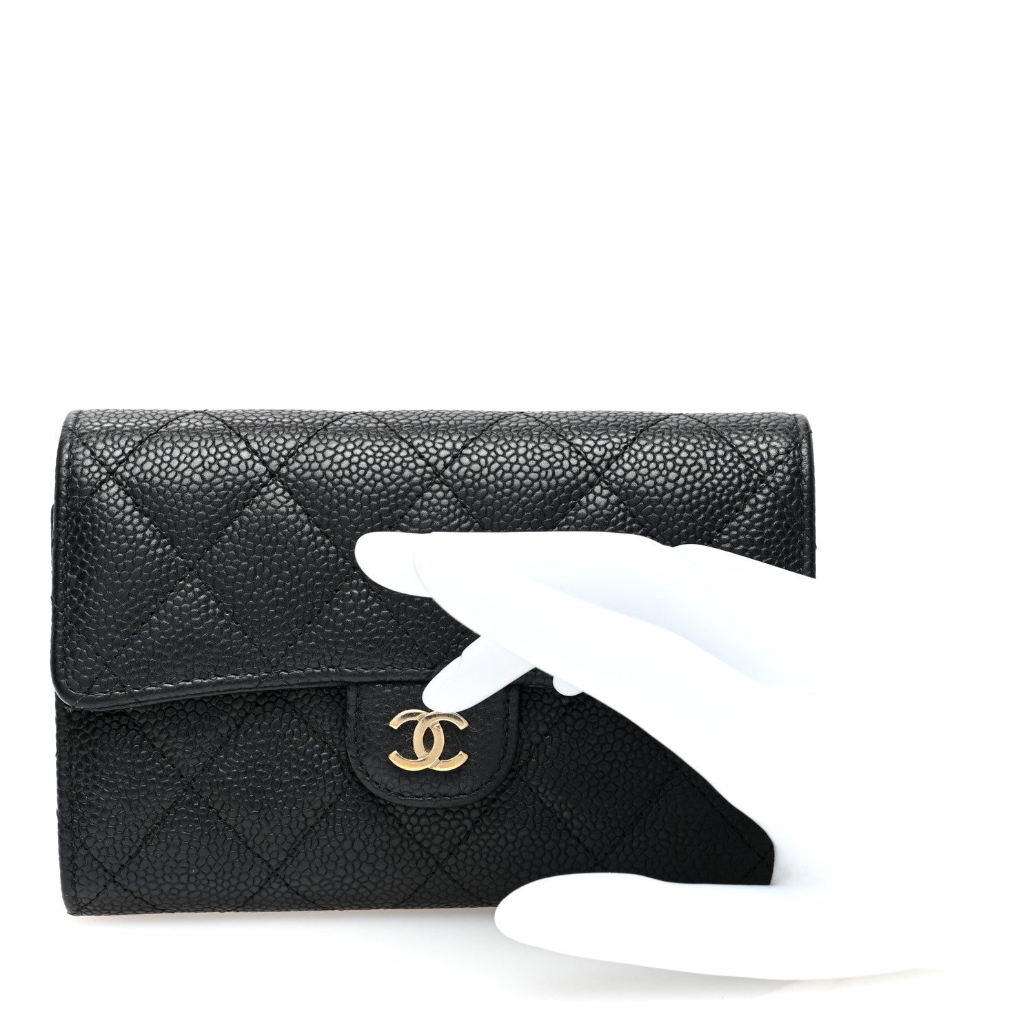 Chanel Caviar Quilted Medium Flap Wallet Black 2 of 9