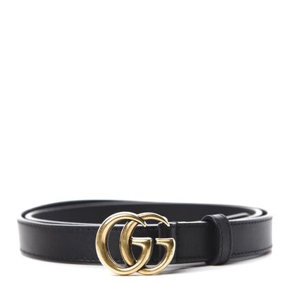 Gucci Calfskin Double G 20mm Belt 80 32 Black 1 of 3