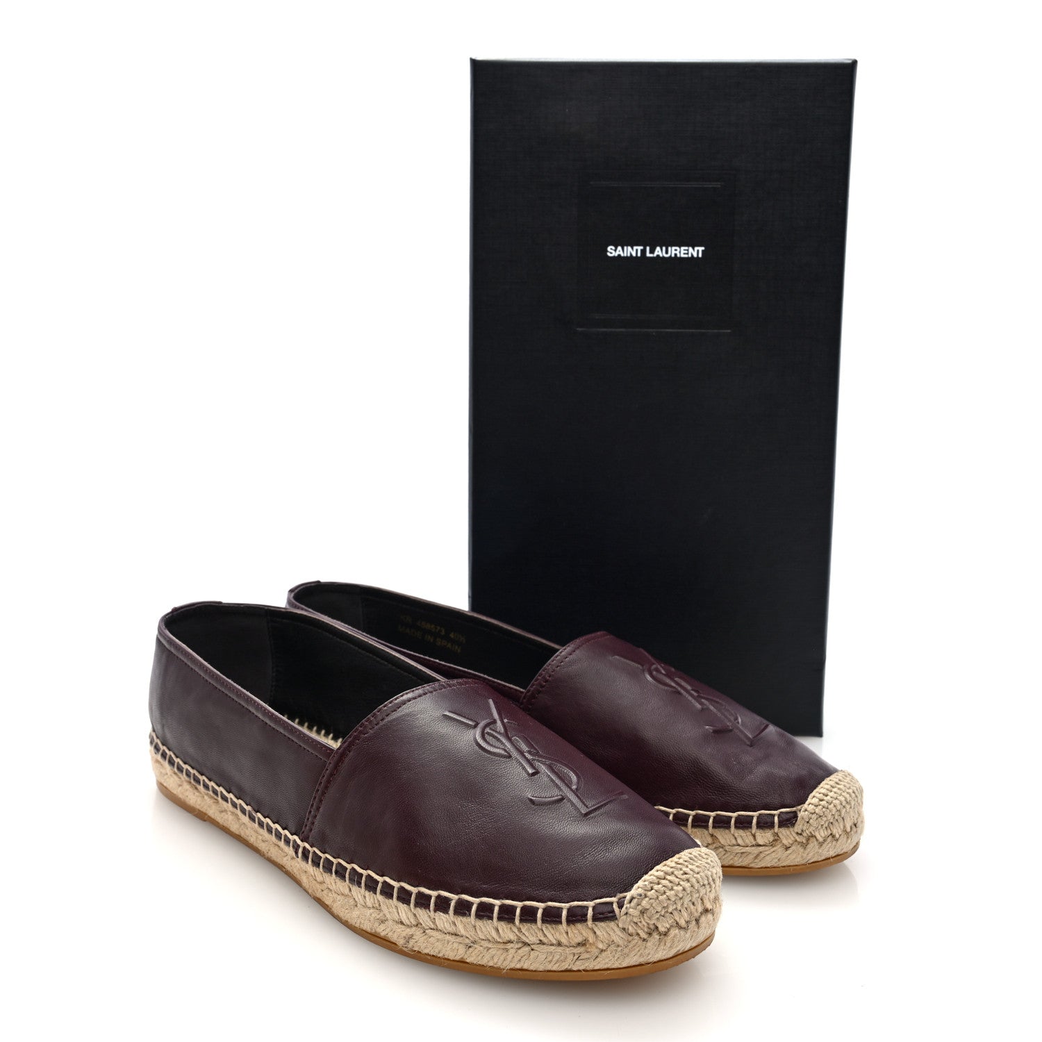 Saint Laurent Nappa Vendome Monogram Espadrilles 40.5 Barolo 9 of 9