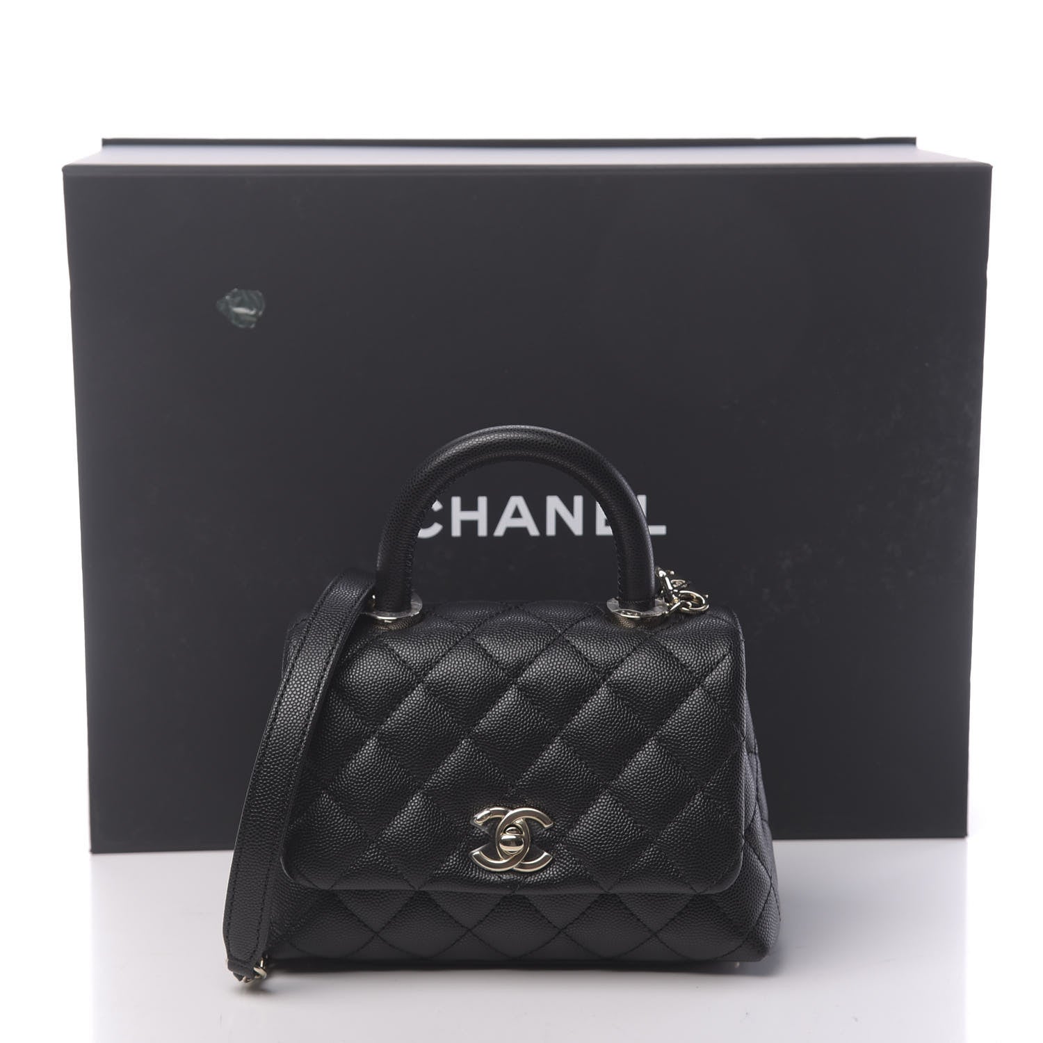 Chanel Caviar Quilted Extra Mini Coco Handle Flap Black 11 of 11