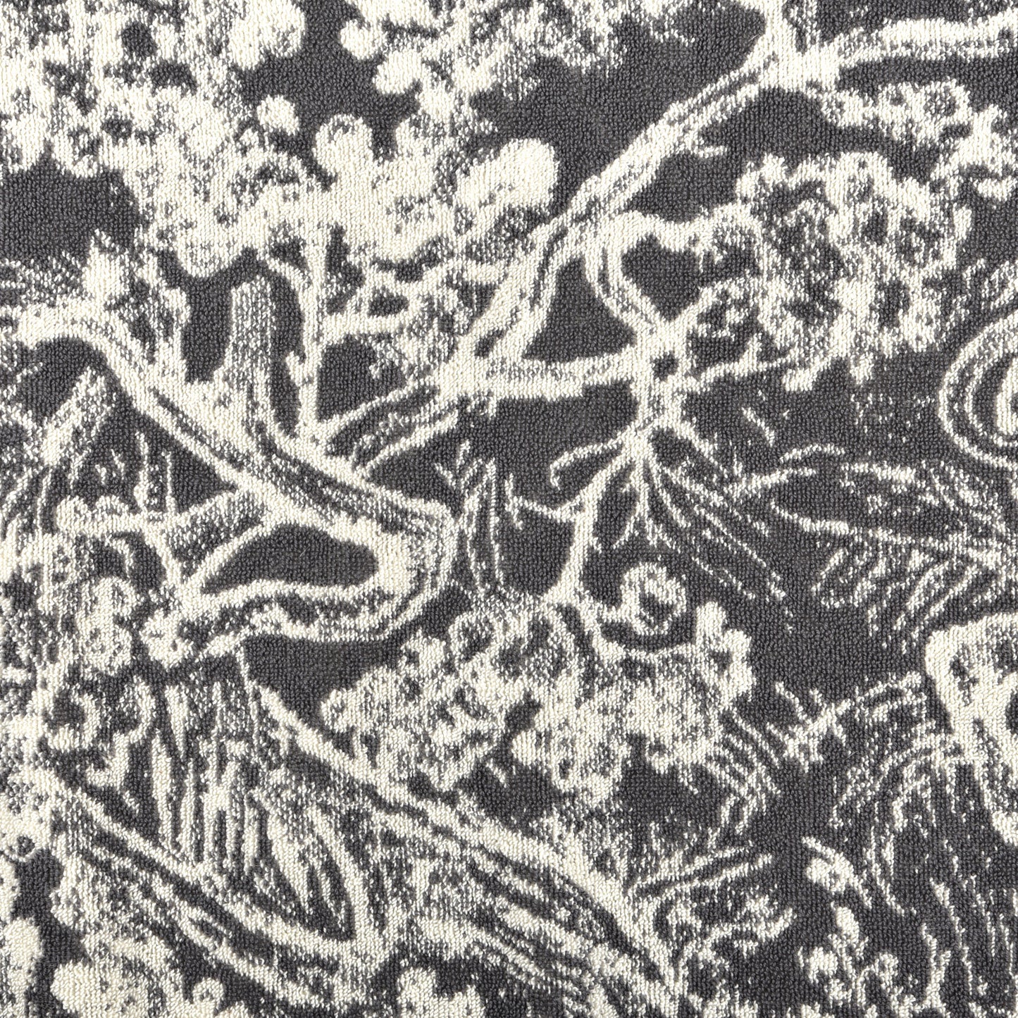 Cotton Toile De Jouy Reverse Towel Grey Ivory