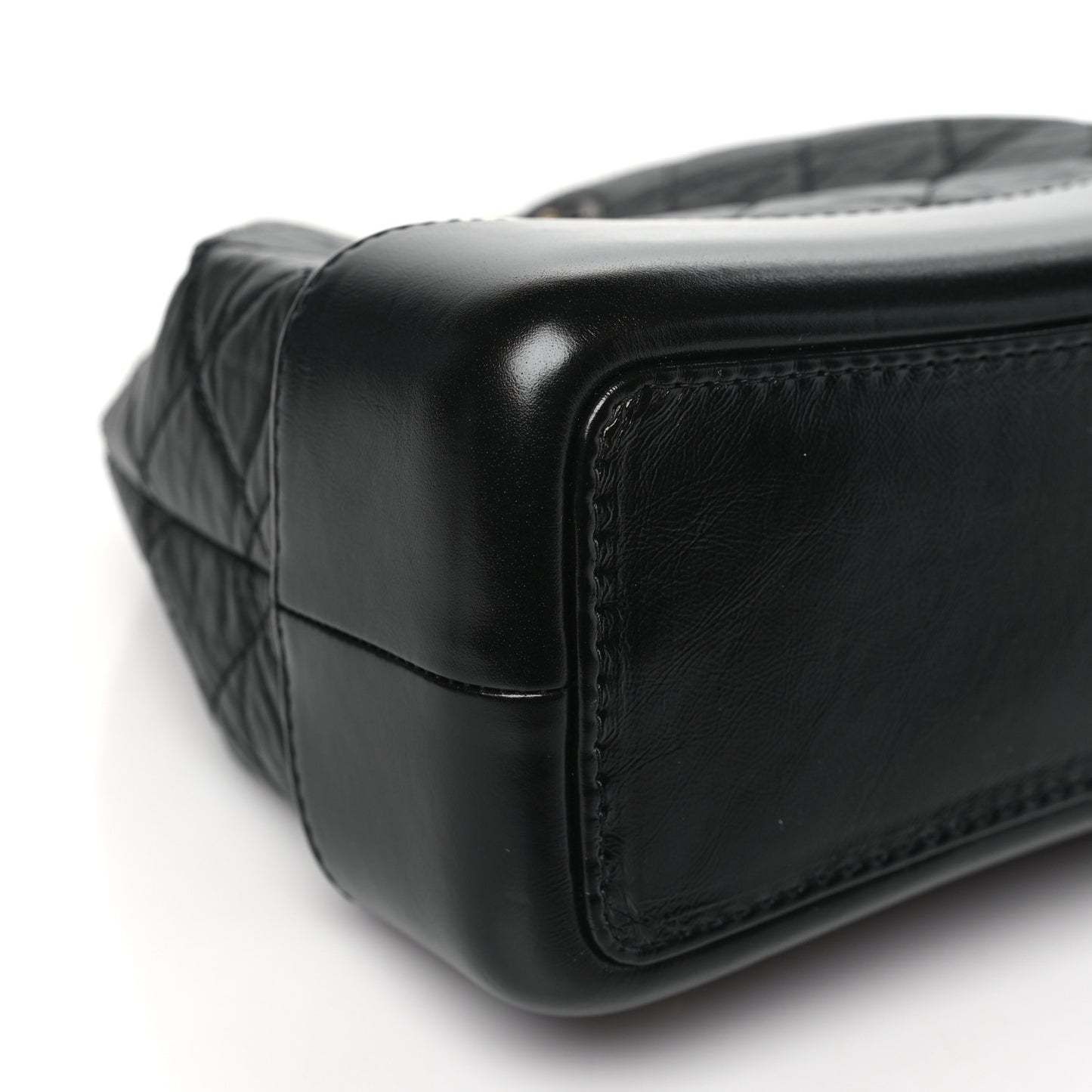 Aged Calfskin Quilted Small Gabrielle Backpack Black