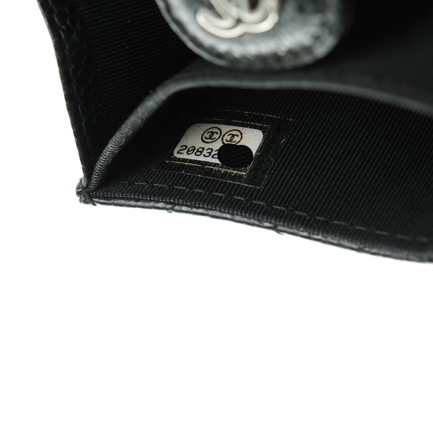 Caviar Quilted Flap Card Holder Black