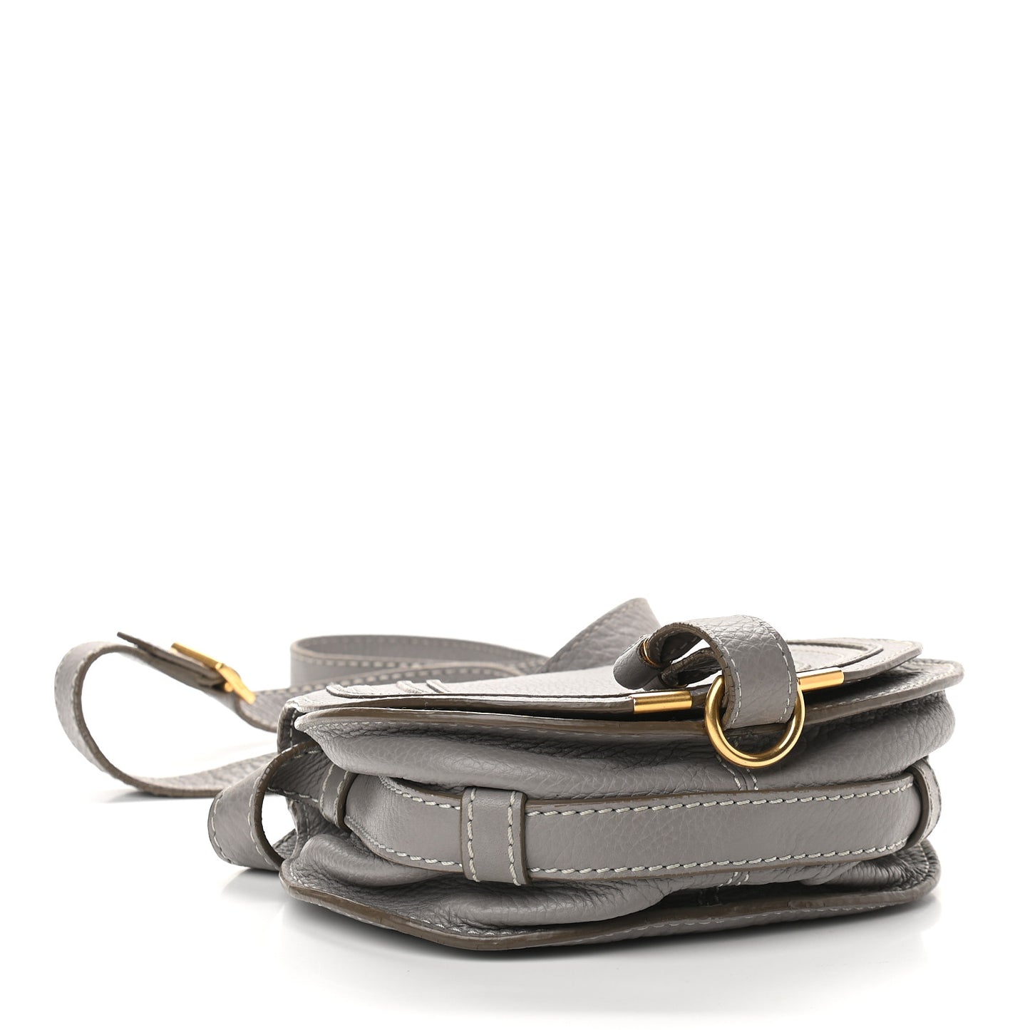 Calfskin Mini Marcie Round Crossbody Bag Cashmere Grey