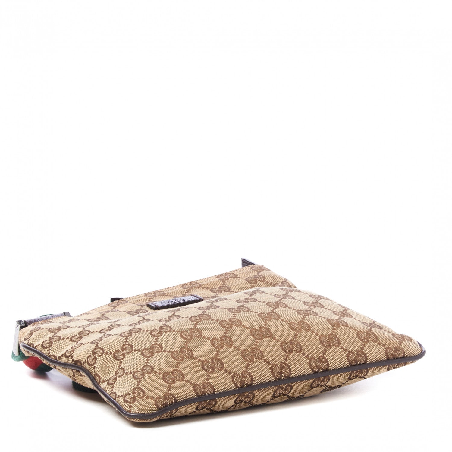 Gucci Monogram Web Small Flat Messenger Bag Brown 3 of 8