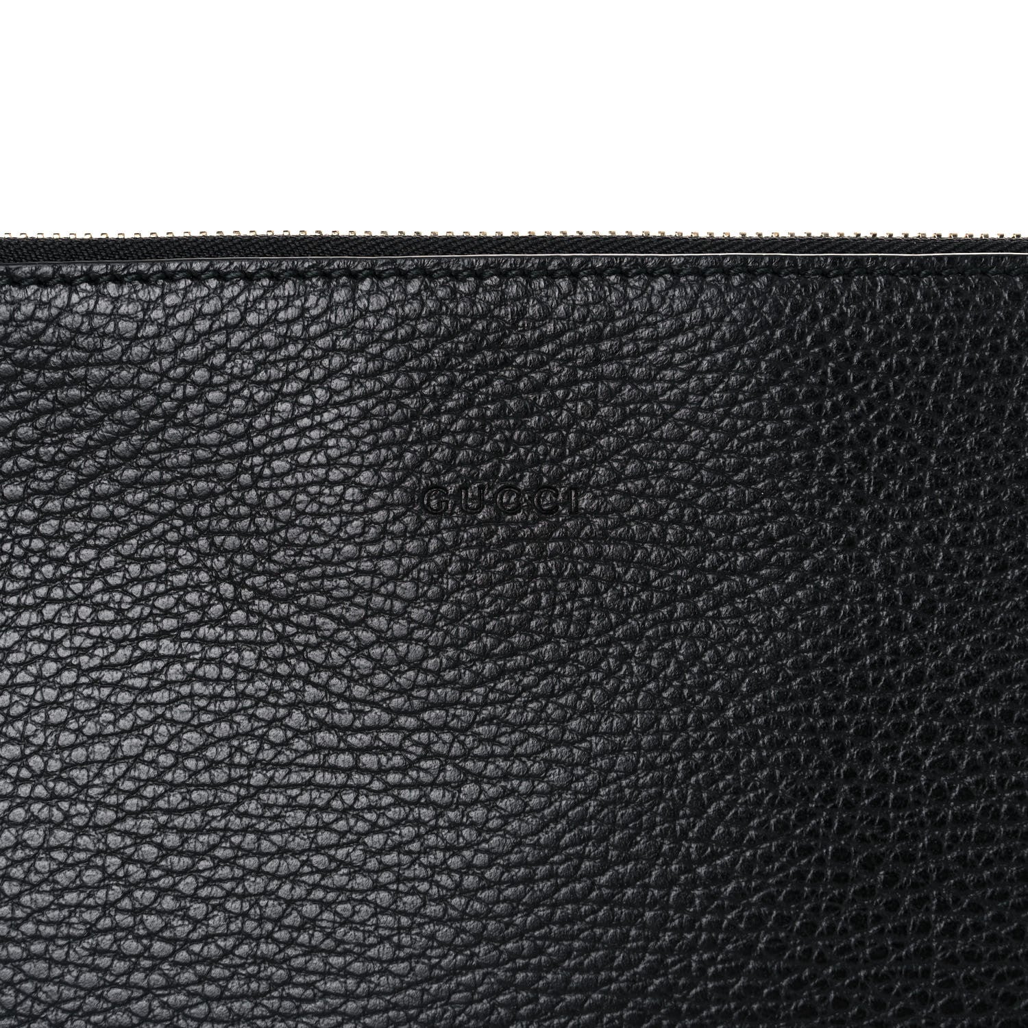 Gucci Pebbled Calfskin Large Bamboo Clutch Black 8 of 8