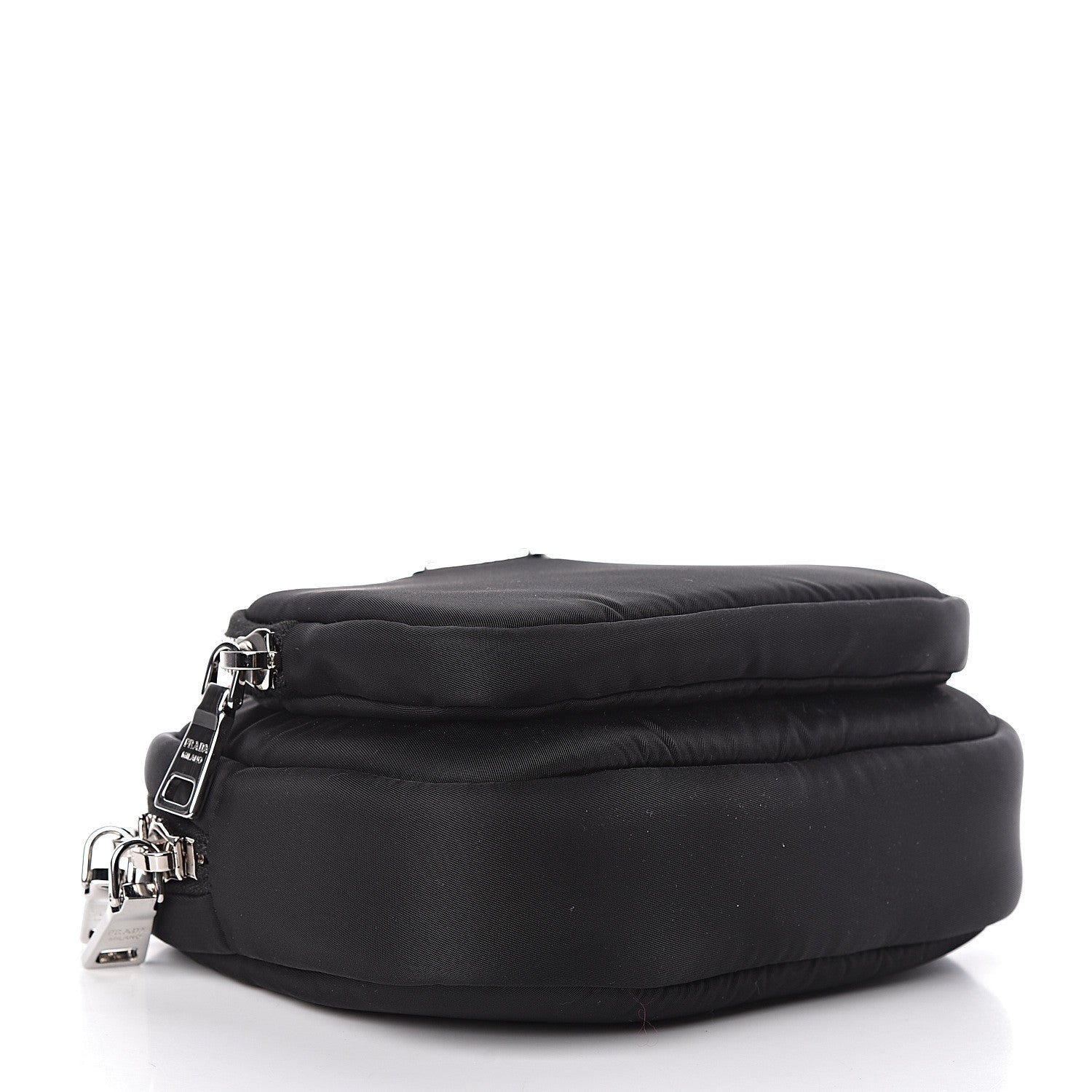 Prada Tessuto Nylon Pocket Wristlet Pouch Black Fuoco 4 of 12