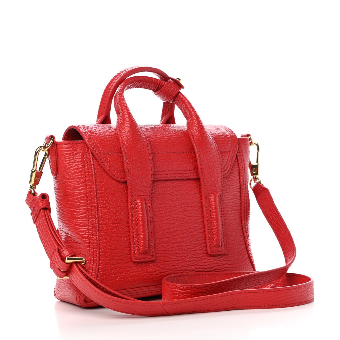 Textured Calfskin Mini Pashli Satchel Red