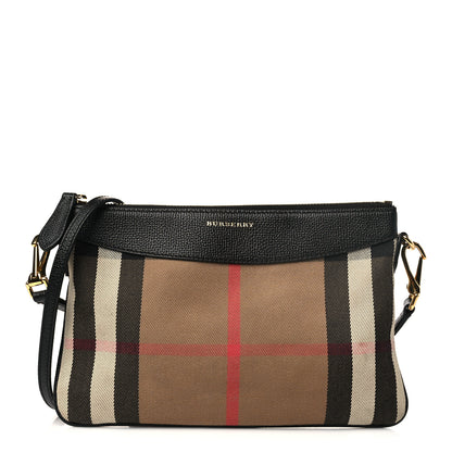 Burberry House Check Derby Peyton Crossbody Clutch Bag Black 1 of 8