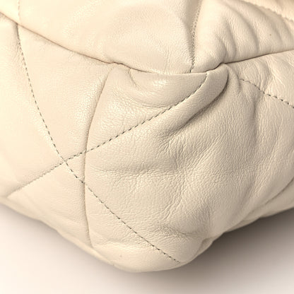 Chanel Goatskin Quilted Large Chanel 19 Flap Light Beige 10 of 10