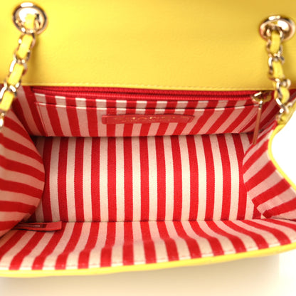 Chanel Calfskin Quilted Chevron Small Envelope Flap Yellow 5 of 9