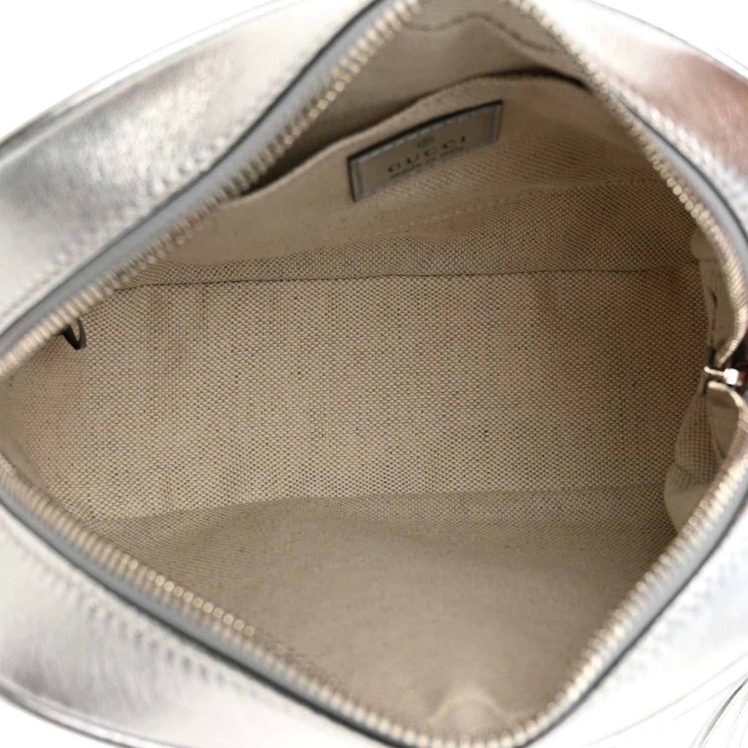 Gucci Metallic Sakai Be Green Calfskin Diagonal Stitched Small Blondie Shoulder Bag Silver 5 of 10