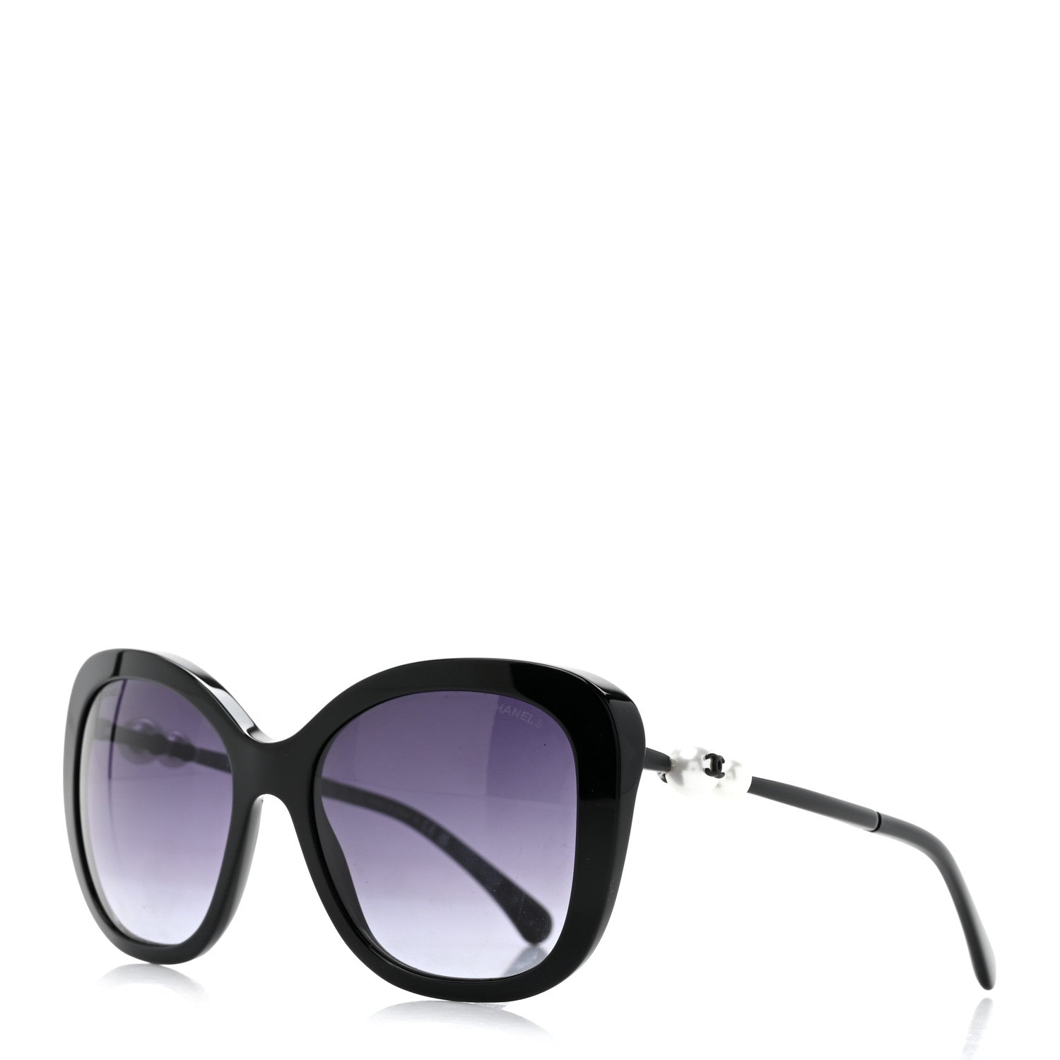 Chanel Acetate Polarized Butterfly Winter Pearl Sunglasses 5339-H Black 1 of 7