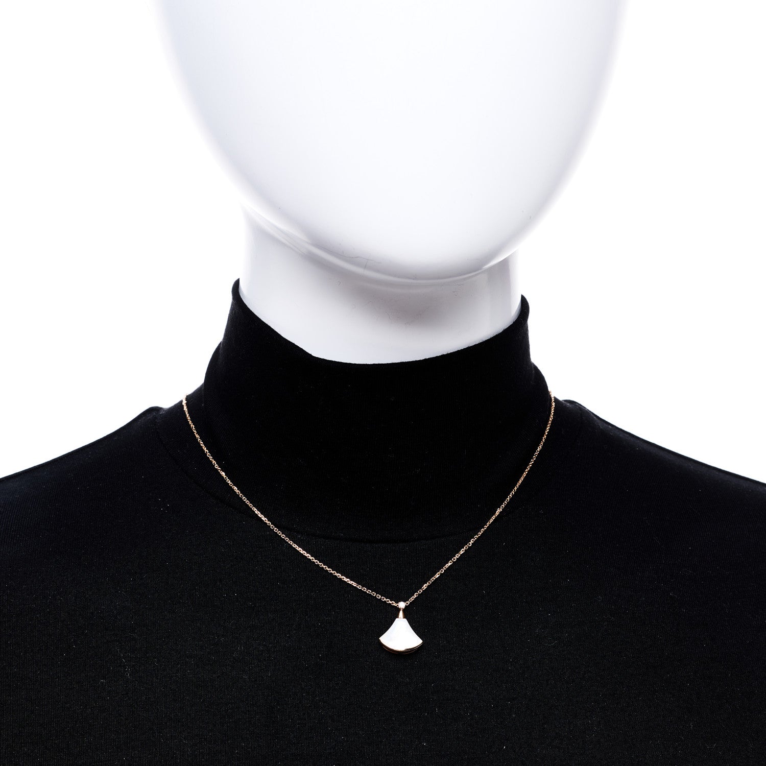 Bulgari 18K Rose Gold Diamond Mother of Pearl Small Divas' Dream Pendant Necklace 2 of 6
