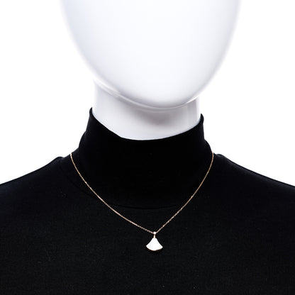 Bulgari 18K Rose Gold Diamond Mother of Pearl Small Divas' Dream Pendant Necklace 2 of 6