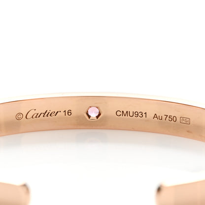 Cartier 18K Pink Gold Pink Sapphire LOVE Cuff Bracelet 16 3 of 4