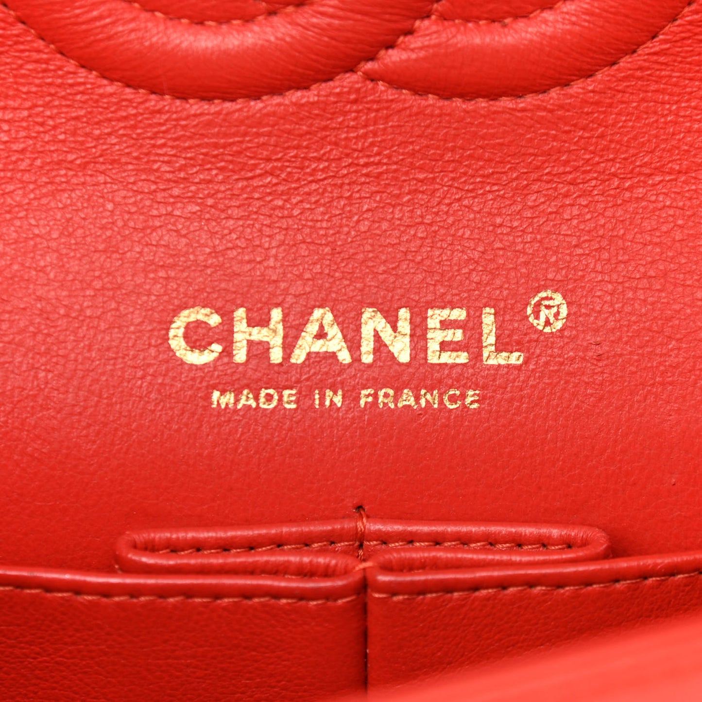 Lambskin Quilted Medium Double Flap Red