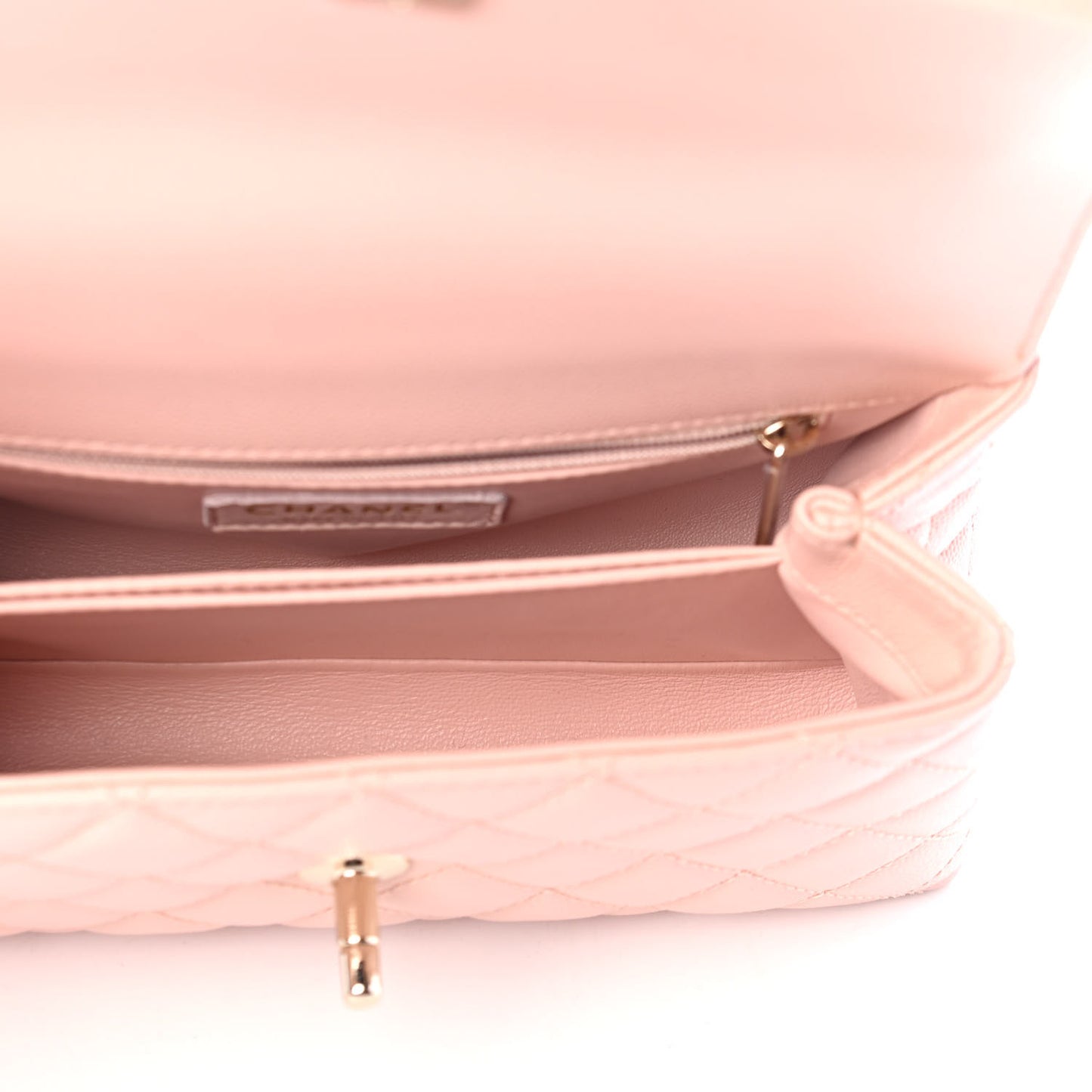 Caviar Quilted Mini Coco Handle Flap Light Pink
