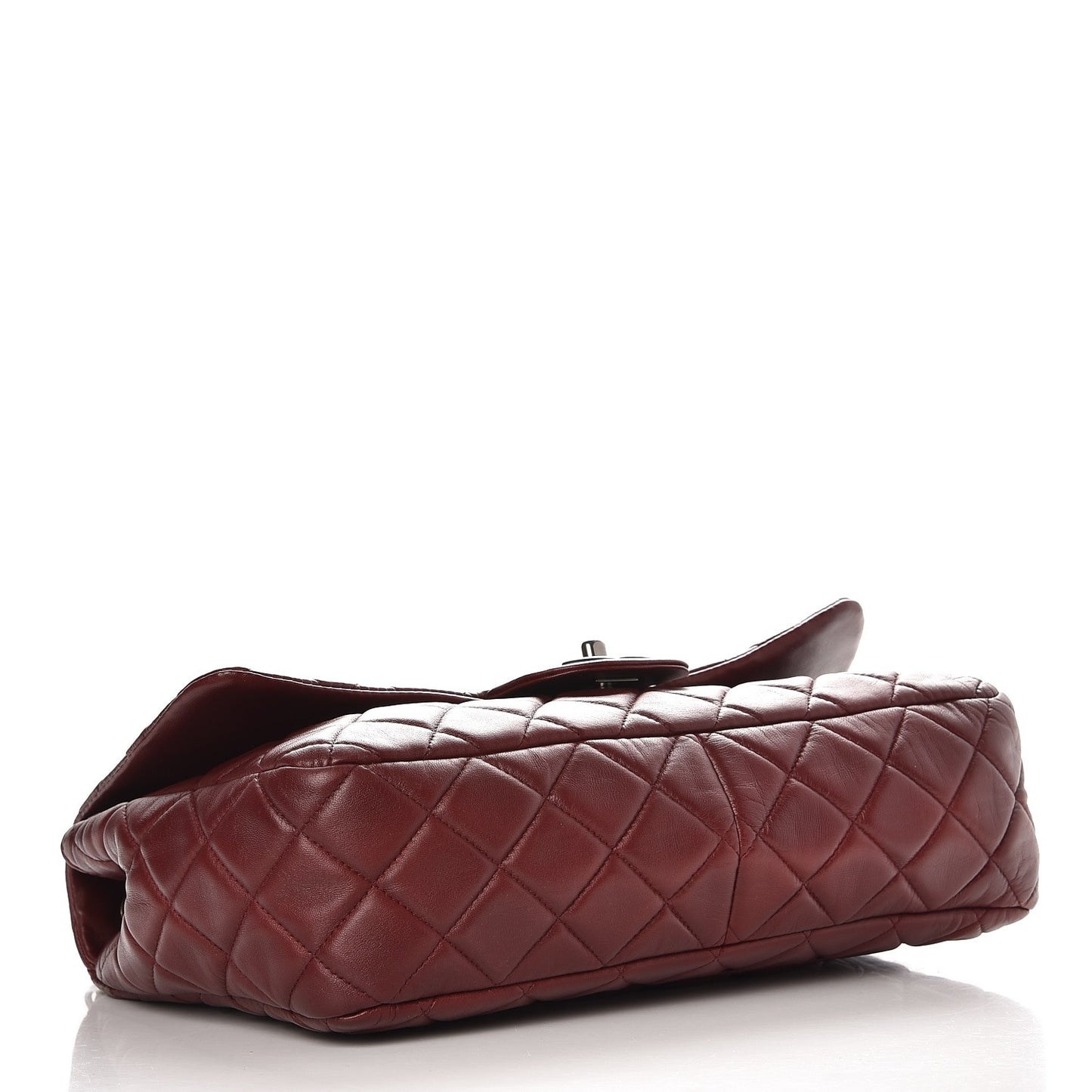Lambskin Quilted Jumbo Single Flap Dark Red