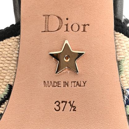 Christian Dior Ribbon Petites Fleurs Embroidered J'Adior Slingback Pumps 37.5 Straw Multicolor 7 of 9