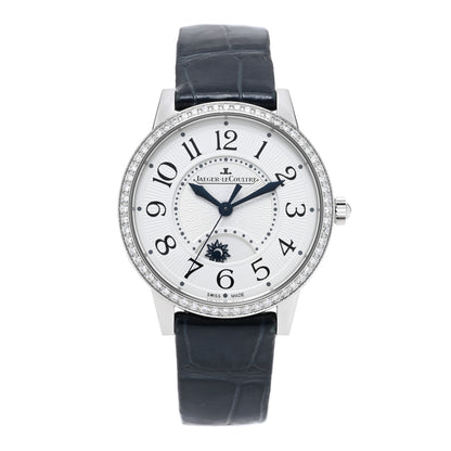 Jaeger-LeCoultre Stainless Steel Alligator Diamond Bezel 34mm Rendez-Vous Classic Day & Night Automatic Watch 344.8.37.S 1 of 5