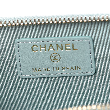 Chanel Patent Quilted Key Holder Case Blue 6 of 8