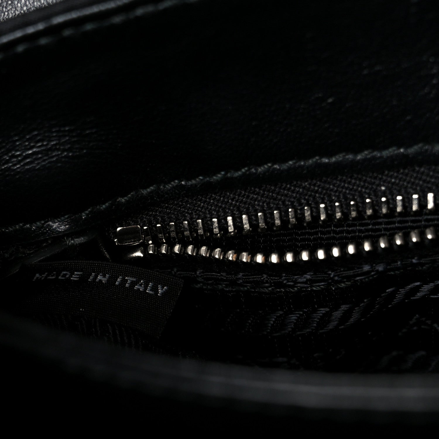 Prada Saffiano Tessuto Nylon Chain Shoulder Bag Black 8 of 11