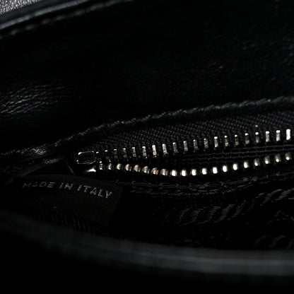 Prada Saffiano Tessuto Nylon Chain Shoulder Bag Black 8 of 11