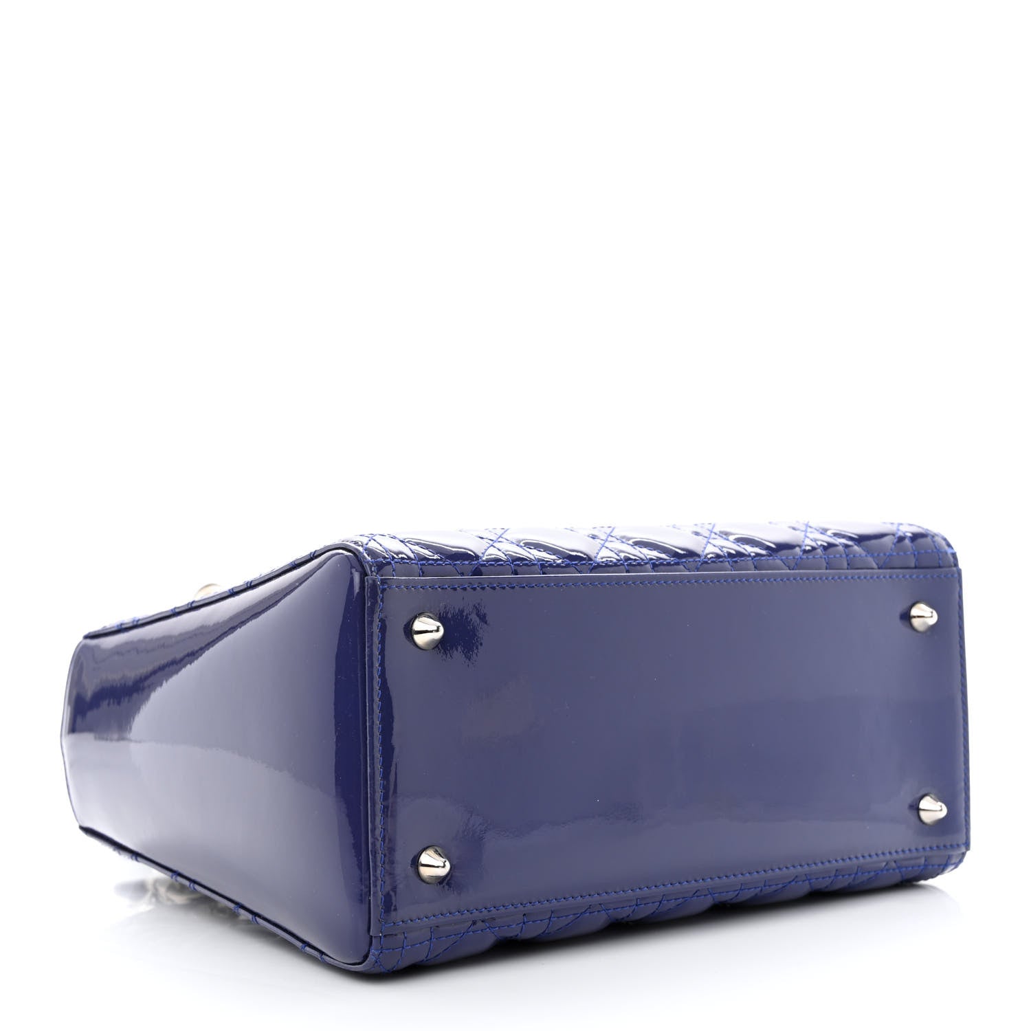 Christian Dior Patent Cannage Medium Lady Dior Blue 4 of 12