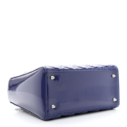 Christian Dior Patent Cannage Medium Lady Dior Blue 4 of 12