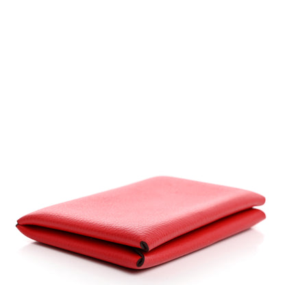 Hermes Evercolor Calvi Card Case Rouge De Coeur 4 of 8