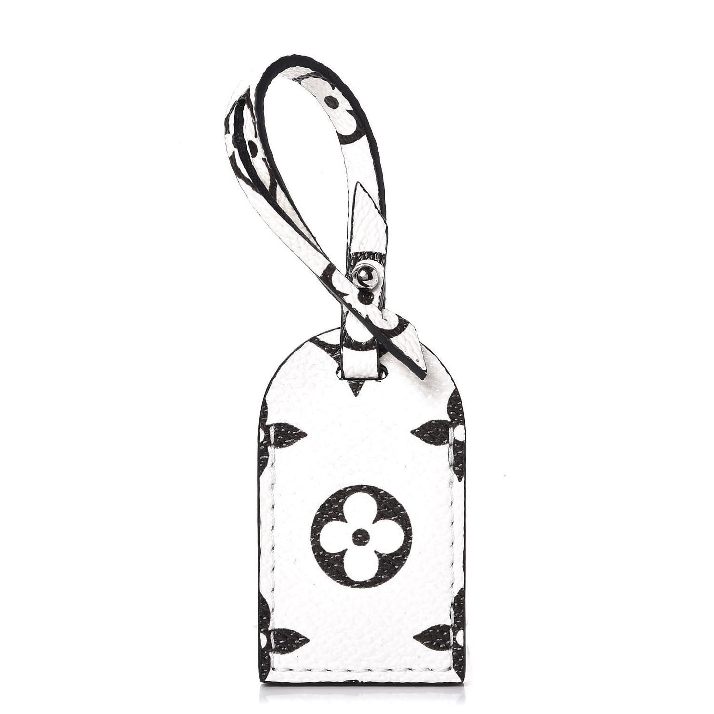 Monogram Luggage Tag White Black