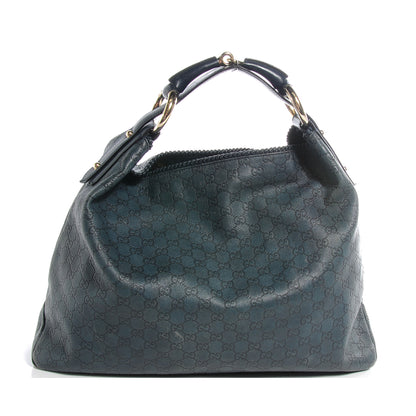 Gucci Guccissima Large Horsebit Chain Hobo Blue 1 of 7