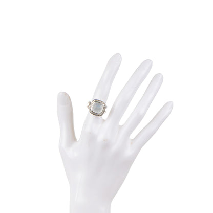 David Yurman Sterling Silver Diamond Moon Quartz 11mm Albion Ring 49 5 2 of 5