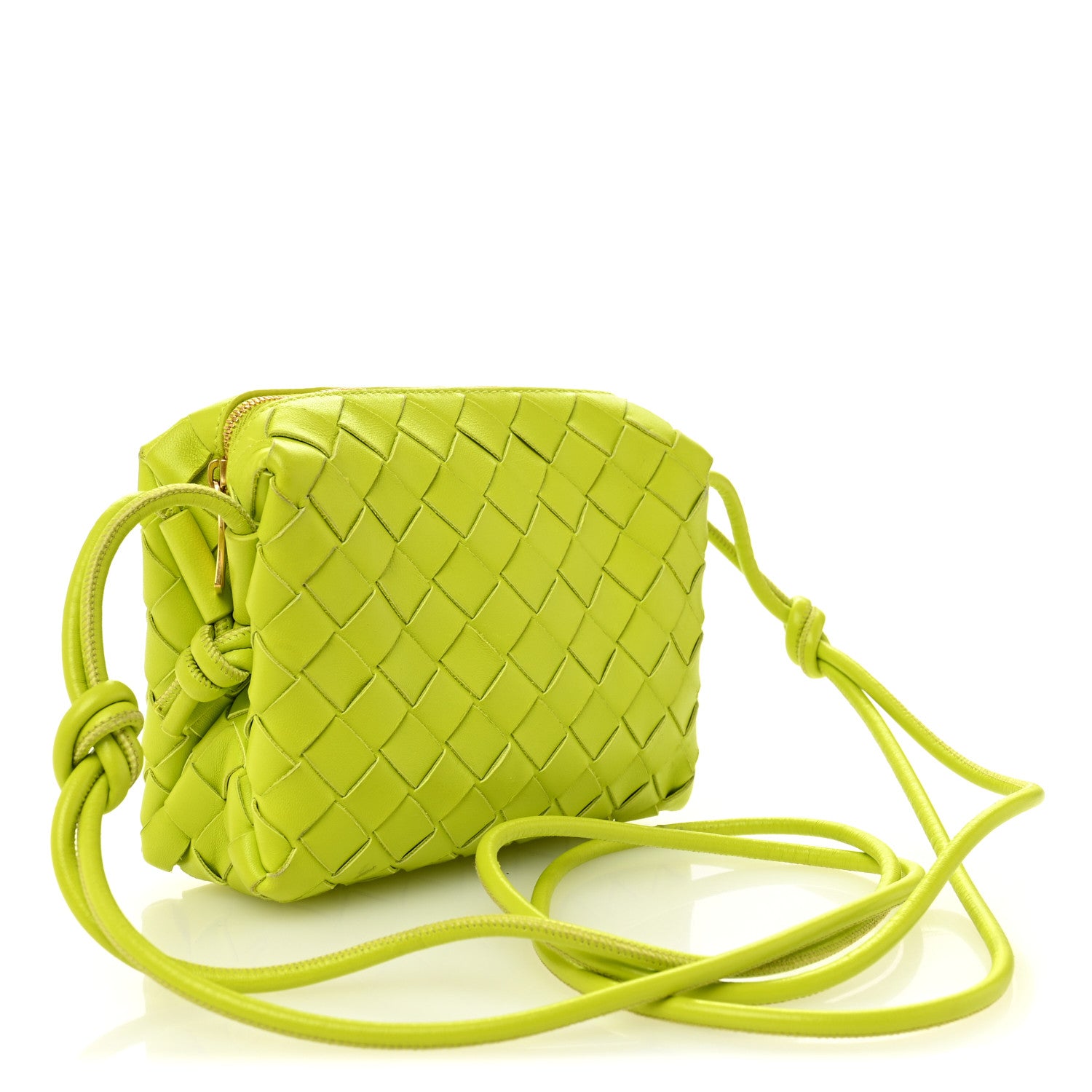 Bottega Veneta Nappa Intrecciato Mini Loop Camera Bag Acid Kiwi