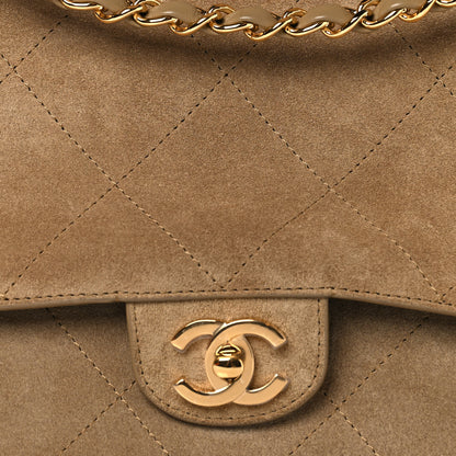 Chanel Suede Calfskin Souplissimo Maxi Flap Dark Beige 9 of 13