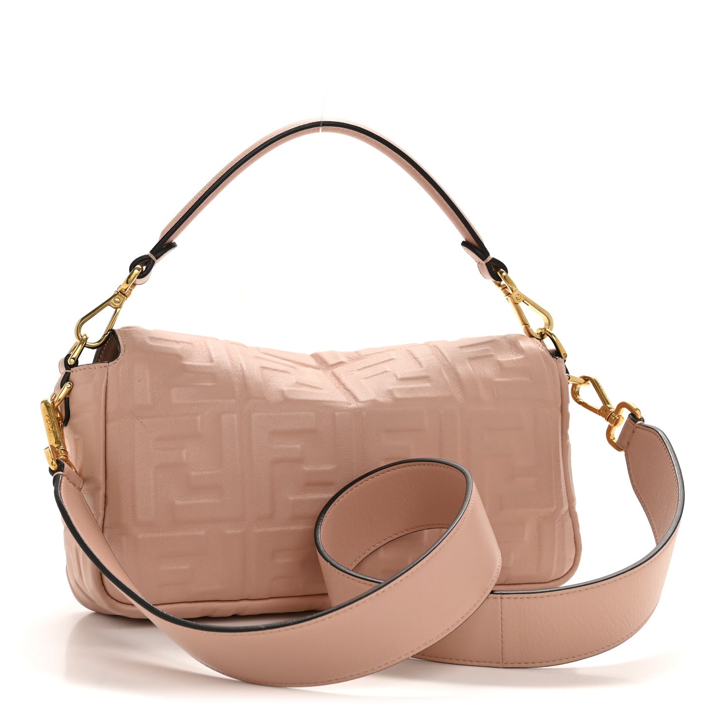Nappa FF 1974 Embossed Baguette Rosa Bourbon