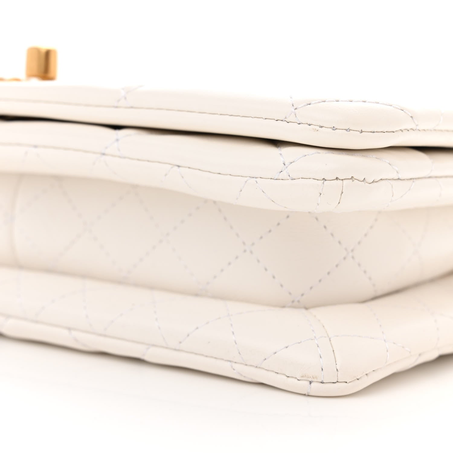 Chanel Lambskin Quilted On And On Small Chain Flap White 10 of 12