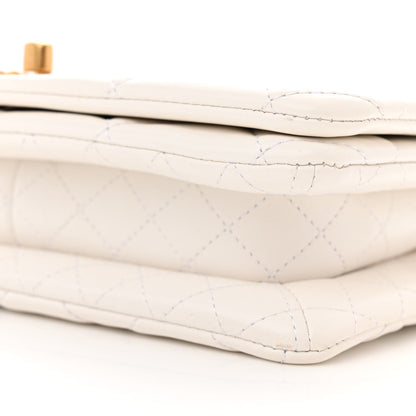 Chanel Lambskin Quilted On And On Small Chain Flap White 10 of 12