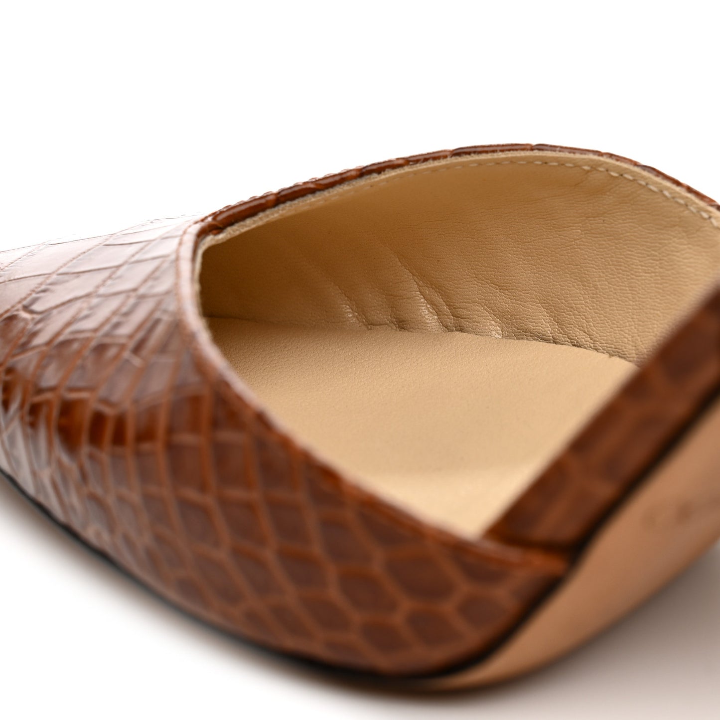 Calfskin Crocodile Embossed Thandi 65 Slingback Pumps 38 Cuoio