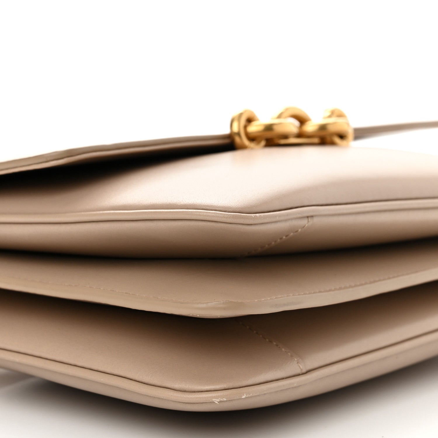 Saint Laurent Smooth Calfskin Le Maillon Satchel Dark Beige 10 of 11