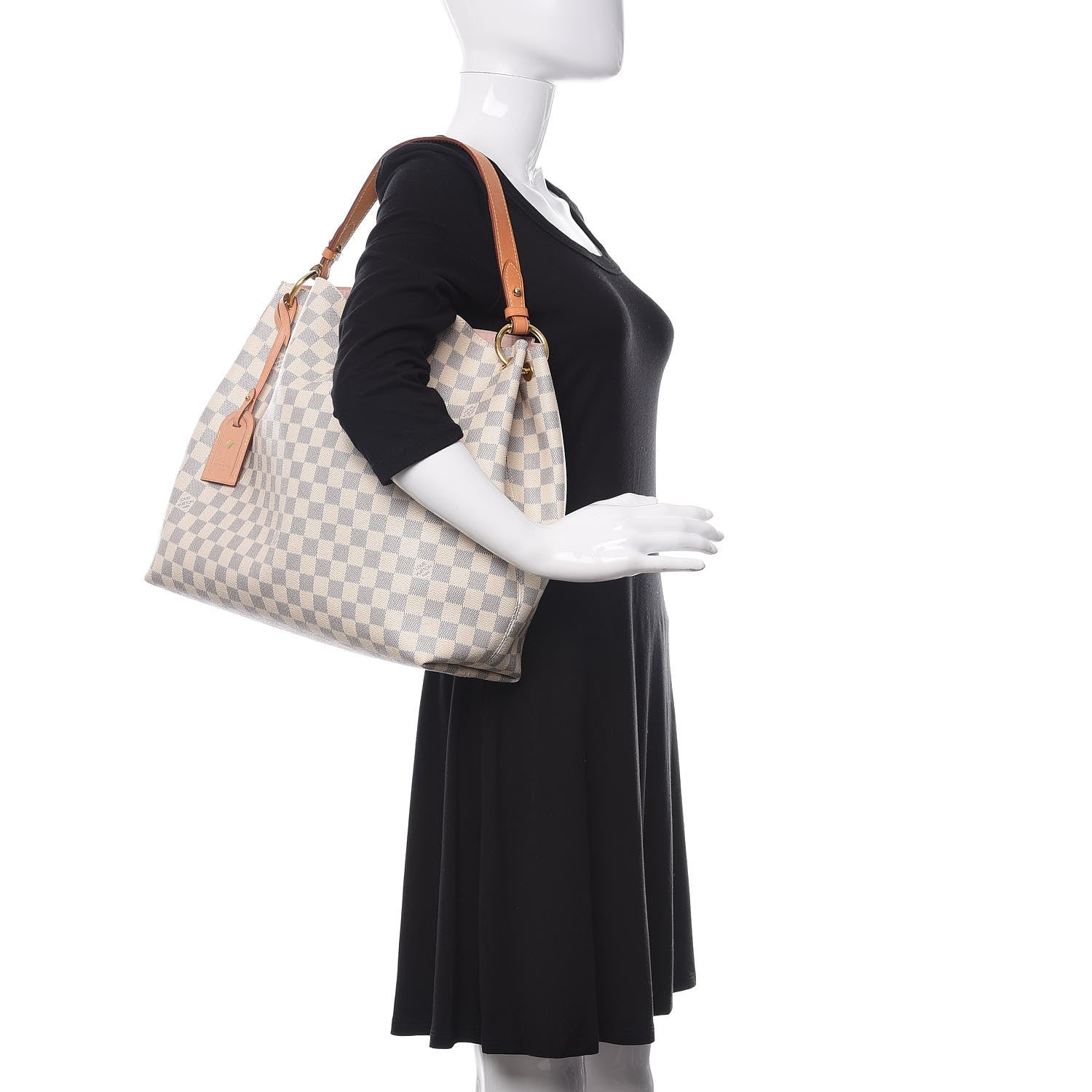 Louis Vuitton Damier Azur Graceful MM Rose Ballerine 2 of 10