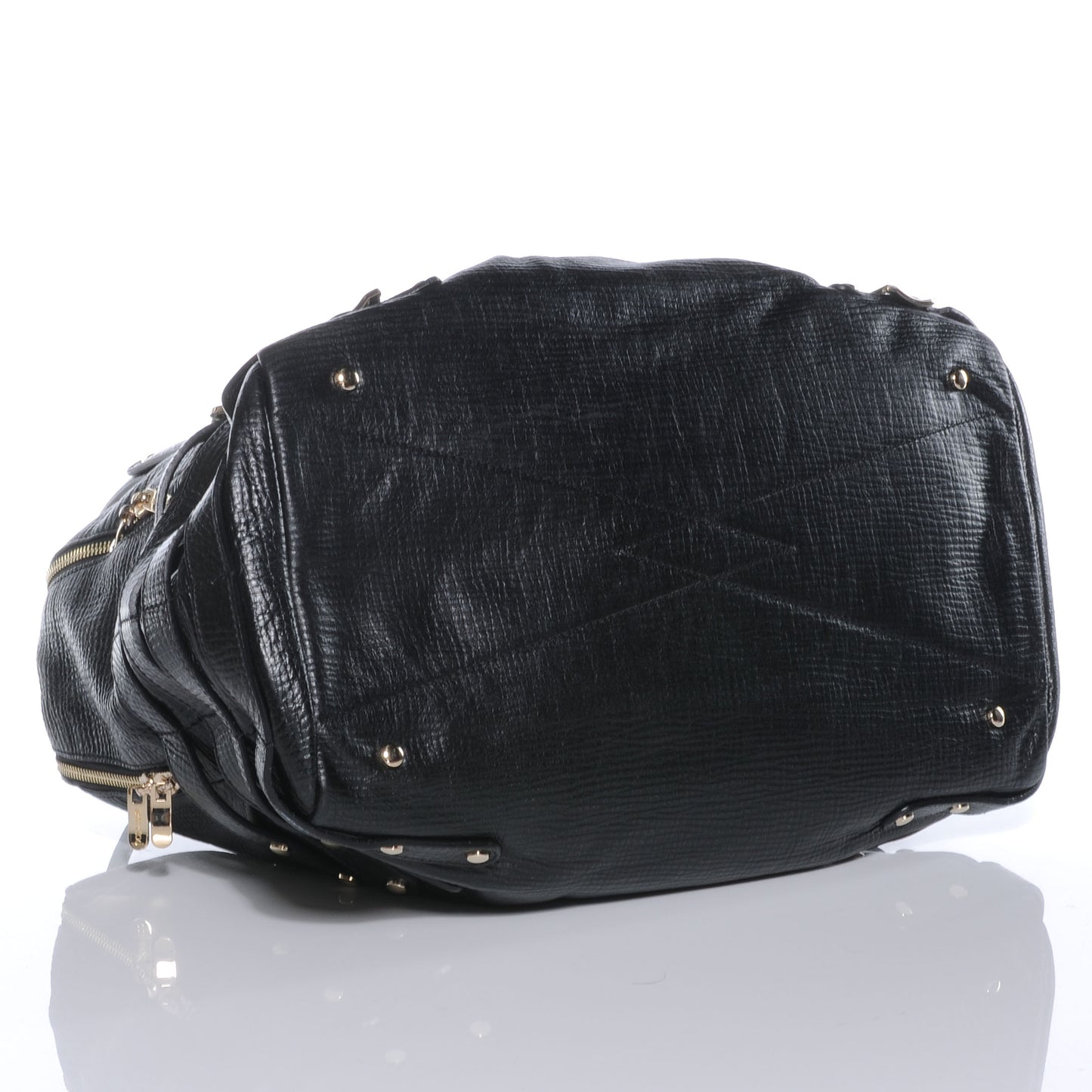Textured Leather Blythe M Handbag Black